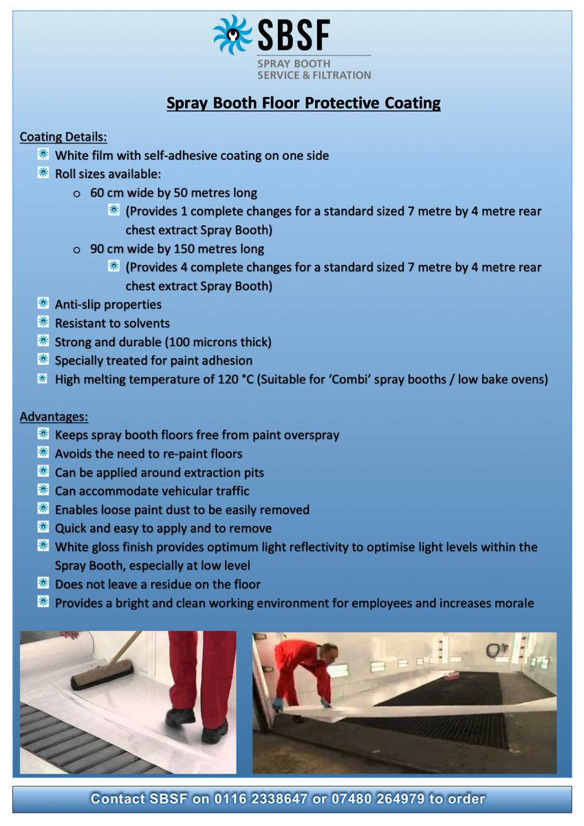 Spray Booth Floor Protective Coating (60cm Width Roll x 50m Long) Spray Booth Service