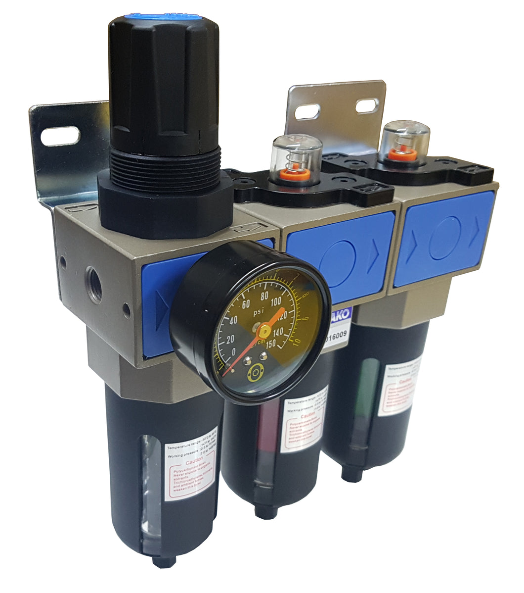 Three Stage Compressed Air Filter Regulator Unit